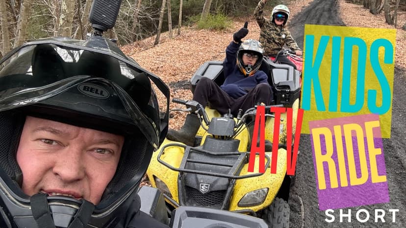 Kids have a fun ATV ride